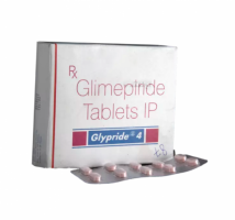 Box and Blister strip of generic Glimepiride 4mg tablets