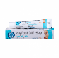 A tube and a box of generic Benzoyl Peroxide 2.5 % Gel 