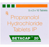 A box of Propranolol 20mg tablets. 