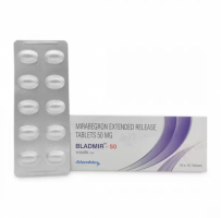 Box pack of generic Mirabegron (50mg) Tablet