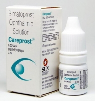 A box and a eye drops bottle of careprost 0.03 % eye drops of 3ml