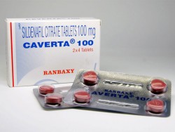 Box and blister strips of generic Sildenafil Citrate 100mg tablets