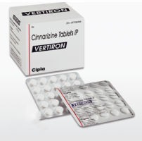 A box and two strips of Cinnarizine 25mg Tablet