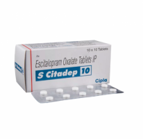 Box and blister strip of generic Escitalopram Oxalate 10mg tablets
