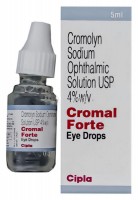 Bottle and box of generic Sodium Cromoglycate(Cromolyn) 4% Ophthalmic Solution