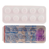 Front and back side of a blister of generic oxybutynin chloride 5mg tablets