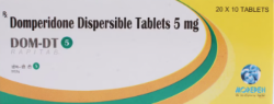Box and blister strip of generic Domperidone 5mg Dispersible tablets