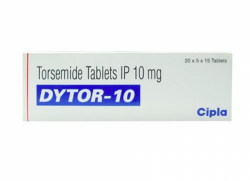 A box of Torsemide 10mg tablets. 