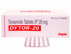 A box of Torsemide 20mg tablets. 