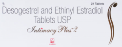 A strip and a box of generic Ethinyl Estradiol (0.02mg) and Desogestrel (0.15)mg Tablets