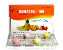 A box of generic Sildenafil Citrate 100mg Chewable tablets