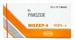 A box of Pimozide 4mg tablets. 