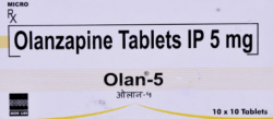 Box of generic Olanzapine 5mg tablet