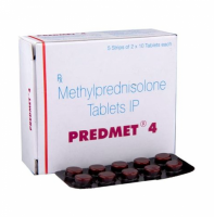 A box of Methylprednisolone 4mg  tablets.