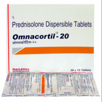 A blister strip and a box of Prednisolone 20 mg Tablet DT