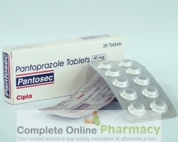 Two strips and a box of Pantoprazole 40mg tablets