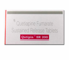 A box of Quetiapine (200mg) tablets. 