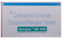 A box of Quetiapine 300mg tablets. 