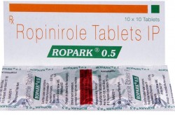 A box pack and a blister of Ropinirole 0.5 Tablet