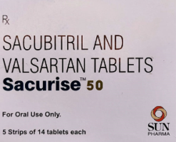 A box of Sacubitril 24mg + Valsartan 26mg tablets