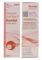 Front and backside of Fluticasone Propionate 50mcg Nasal Spray Box