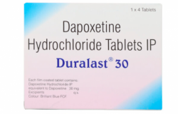 A box and a strip of Priligy 30 mg Generic Tablets