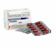 Box and two strips of Phenoxybenzamine (10mg) Capsules