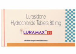 A box of Lurasidone  80mg tablets. 