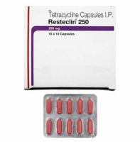 Box and a strip of Tetracycline (250mg) Capsules
