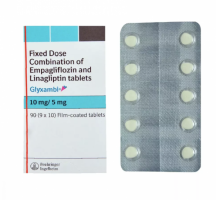 A box of Empagliflozin 10mg + Linagliptin 5mg tablets. 