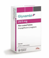A box of Empagliflozin 25mg + Linagliptin 5mg tablets. 