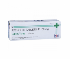Box of generic Atenolol 100mg tablets