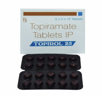 BOX AND BLISTER STRIP OF GENERIC Topiramate 25mg tablets
