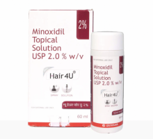 A bottle and a box of generic minoxidil 2 Percent Solution
