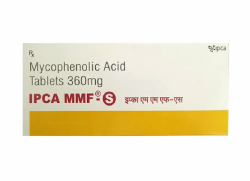 Box pack of generic Mycophenolate mofetil 360mg Tablet
