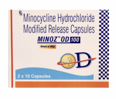 Box of Minocycline 100mg Capsules