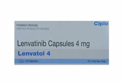 A box of Lenvatinib capsules