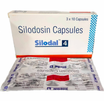 A box of Silodosin 4mg capsules. 