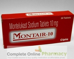 A box of generic Montelukast Sodium 10mg tablets