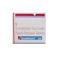 A box of generic Sumatriptan Succinate 25mg tablet