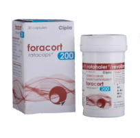 Box and bottle of generic budesonide 200mcg, formoterol fumarate 6mcg rotacaps