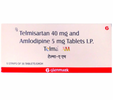 A box of Telmisartan 40mg + Amlodipine 5mg tablets. 