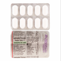 Front and backside of a strip of Levetiracetam 1000mg tablet