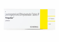 A box of Ethinyl Estradiol 0.03mg + Levonorgestrel 0.15mg tablets. 