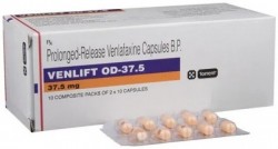 Box and strip of generic Venlafaxine Hydrochloride XR 37.5mg capsules