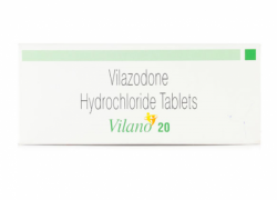 A box of Vilazodone 20mg tablets. 