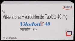 A box of Ethinyl Vilazodone 40mg tablets. 