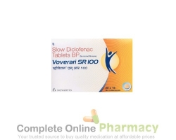 Box and blister strip of generic diclofenac sodium 100mg sr tablet