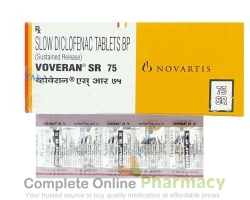 box and blister strips of generic diclofenac sodium 75mg sr tablet