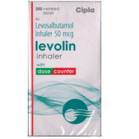 A box pack of Levalbuterol 50mcg Inhaler